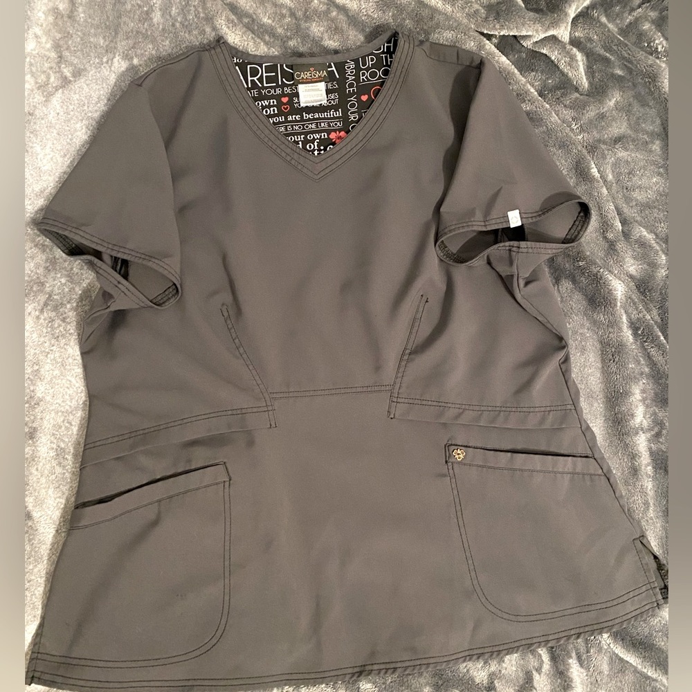 Careisma gray scrub top 2x